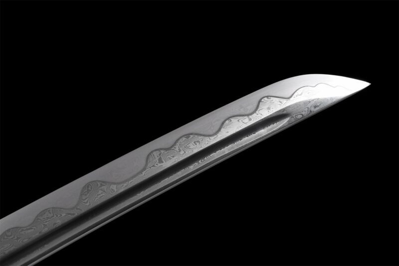 Damascus Katana Zwaard Met Echte Hamon